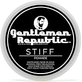 Gentlemen Republic 4oz Stiff Hair Pomade - All-Day Hold, High Shine | Lightweight, alcohol-free and paraben-free formula with all-day hold and high shine finish, ideal for thick hair