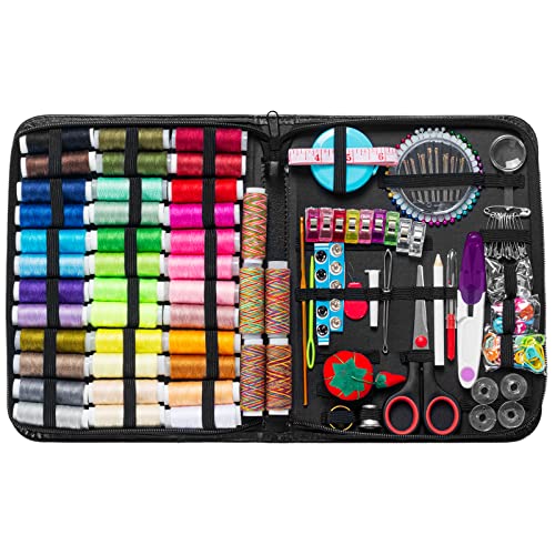 Kit de Costura, Costurero con 229 Piezas Accesorios, Portátil Kit Coser Profesional con Tijeras, Dedal, Hilo, Agujas,Cinta Métrica, Caja de Costura para Bricolaje,Inicio,Viaje,Principiantes,Emergencia