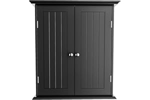 OUR MODERN SPACE Modern Bathroom Wall Cabinet with Adjustable Shelf - Full Sized Wall Mounted Cabinets - Utility Medicine Cabinet for Kitchen Laundry Room - Wooden Storage Over Sink Toilet