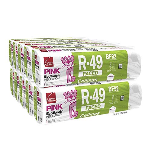 Owens Corning R-49 Faced 16 by 48 Fiberglass Batt Insulation Fits 2x12 Attic a Total of 10 Bags and Square Footage of 320 FT
