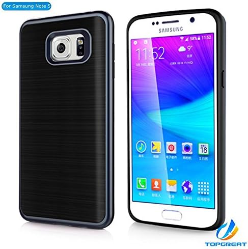 Samsung Note 5 case,Galaxy Note 5 case,TopGreat NEW Designed Shockproof Anti-scratches Brushed-metal Protective Case Cover [Gifts] For Samsung Galaxy Note 5,Girls,Boys,Kids,Man,Women (Navy Blue)
