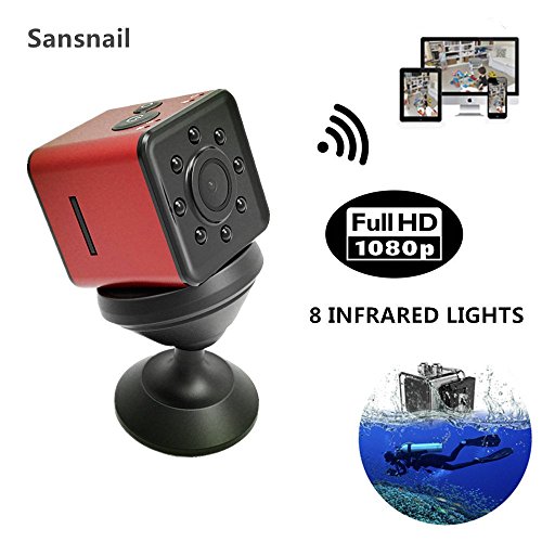 Mini Camera Wifi Sansnail SQ13 Mini cam 1080P HD Video Camera with IR Night Vision Motion Detection SQ11 SQ12 Upgrade HD Camcorder small camera(Red)