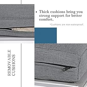 Soleil Jardin 4-Piece Aluminum Outdoor Patio Furniture, Patio Conversation Sofa Set with Removable Cushions, Tempered… 517TEkeMAGL