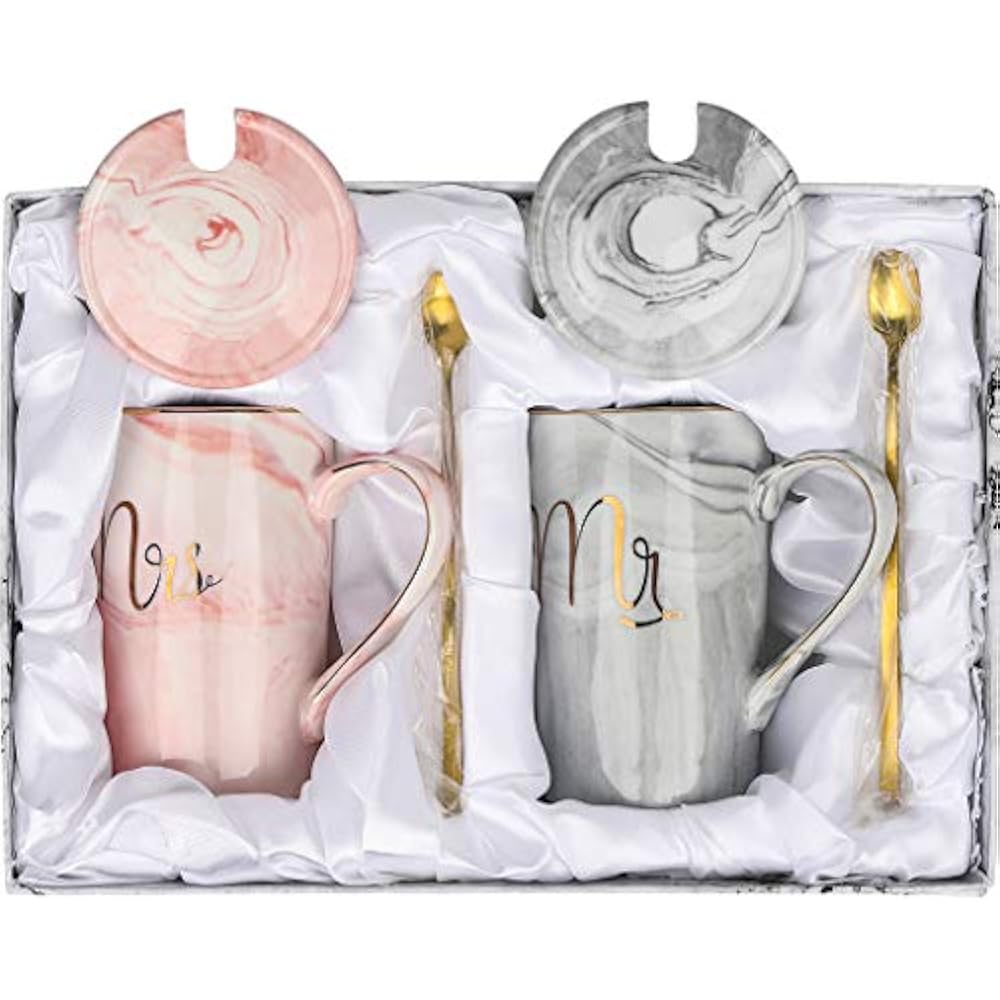 Mr Coffee Mugs And Mrs Couples Set, Unique Wedding Gift For Bride Groom