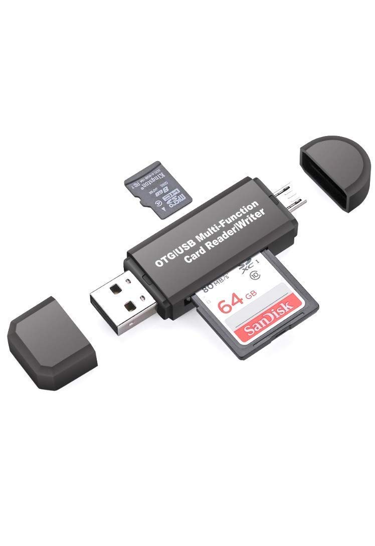 GETDL SD/Micro SD Card Reader, Micro USB OTG Adapter and USB 2.0 Portable Memory Card Reader for SDXC, SDHC, SD, MMC, RS-MMC, Micro SDXC, Micro SD, Micro SDHC Card and UHS-I Cards