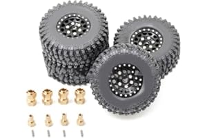 4-Pack 1-Inch RC Crawler Wheel Tires for Traxxas for TRX4M, for Bronco & for Defender 1/18 Scale Models – for Durable ABS/Alu