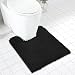 MAYSHINE Non Slip Contour Bath Mats for Toilet/Soft Shaggy Chenille/Absorbent Water/Dry Fast/Machine-Washable/Perfect for Bathroom,Tub and Shower (20x24U Inches Black)