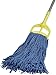 Amazon Basics Cut-End Cotton Commercial String Mop Head, 1.25 Inch Headband, Large, Blue, 6-Pack