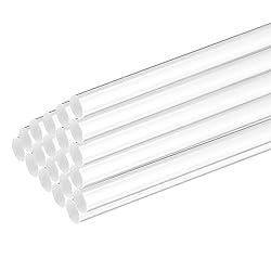 MECCANIXITY 20 Pcs Acrylic Round Rods 9/32" x
