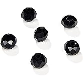 MEIUIJQ 4mm Briolette 1350pcs Black Crystal Glass Beads Small Faceted Rondelle Shape Crystal Glass Spacer Beads for Bracelet Necklace Decorative Hand Jewelry Making - Black