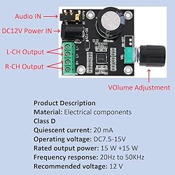 Super Slim 15W+15W PAM8610 Mini Stereo AMP,Class D