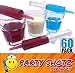 Party Shotz Jello Shot Syringes (Medium 1.5oz with CAPS) Plastic Reusable Shots for Halloween, Christmas, Thanksgiving, Bachelorette Parties Favors (1.5oz, 60)