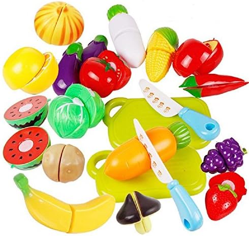 20 PCS Plastic Child Role Play Kitchen Fruit Vegetable Food Toy Cutting