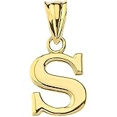 14K Yellow Gold Fine Mini Dangling Initial A-Z Charm 1/2" Pendant - Choice of Initial Letter
