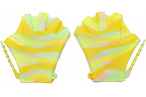 EXCEREY Silica Gel Swimming Gloves Webbed Aquatic Training Water Resistance Fitness Paddle Aerobics for Men Women Kids
