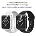 Simpeak 2-Pack Soft Screen Protector Case Compatible with Apple Watch Series 9 Ultra 8 7 (41mm 45mm 49mm) Series 6 SE 5 4 (40mm 44mm) Series 3 2 1 (38mm 42mm),Clear+Black (42mm(Series 3))