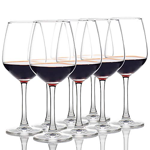 Red White Wine Glasses Set of 8(15 oz), Elegant Simple Clear Wine Cups, Business Party Drinkware - Thumbnail 2