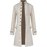 H&ZY Men Steampunk Vintage Jacket Halloween Costume Retro Gothic Victorian Frock Coat Uniform