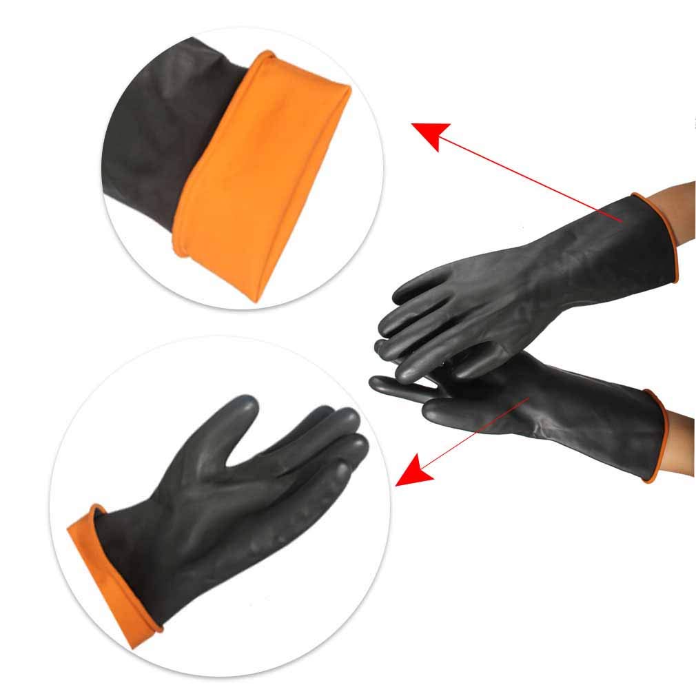 Eiito Heavy Duty Rubber Gloves,Gauntlet Chemical Resistant Gloves Industrial Protective Gauntlets Safety Work Gloves,Acid & Alkali Protection - Image 3