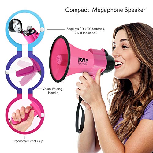 2 Portable+Megaphone+Speaker+Siren+Bullhorn