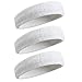 Beace Sweatband Sports Headband/Wristband for Men & Women - 3PCS / 6PCS Moisture Wicking Athletic Cotton Terry Cloth Sweatband for Tennis, Basketball, Running, Gym, Working Out