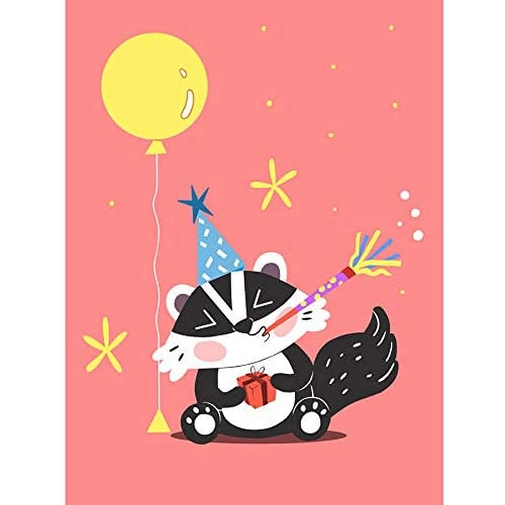 Wee Blue Coo Badger Party Art Print Canvas Premium Wall Decor Poster