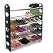 PowerLead Pshw W001 Shoe Rack Storage Organizer 10-Tier 50-Pair Portable Wardrobe Closet Bench Tower