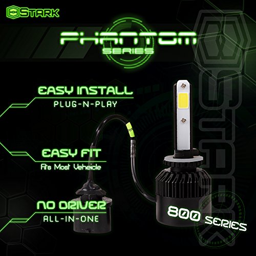 Stark Phantom Series 66W Fog Light Conversion Kit - 8000LM - 6000K Crystal White - Bulb Size: 800 Series