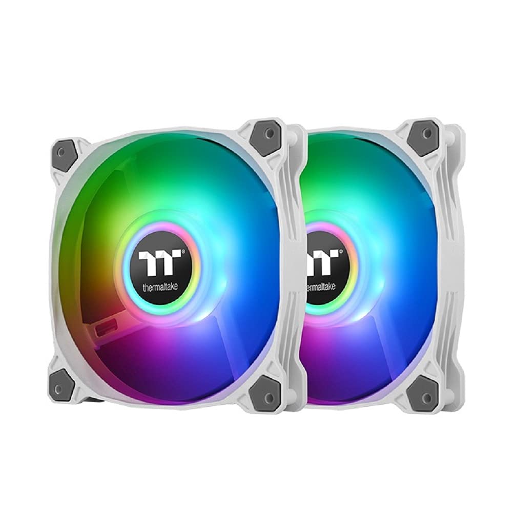 Thermaltake Pure Duo 12 ARGB Sync Radiator Fan (2-Fan Pack)-White, CL-F097-PL12SW-A