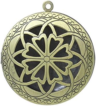 5 Antique Bronze Photo Locket Charm Pendant Filigree