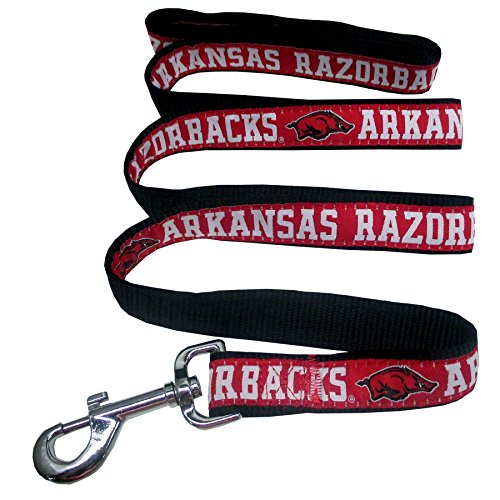 Pets First Collegiate Pet Accessories, Dog Leash, Arkansas Razorbacks, Medium