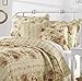 Greenland Home Antique Rose 100% Cotton Heirloom-Quality Quilt Set, 5-Piece King/Cal King, Ecru