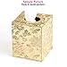 YJY Vintage Floral Tissue Holder Box Cover - Decorative Roll Facial Paper Dispenser Case for Bathroom Toilet Kitchen Office Car - Square(14 Black Gold)