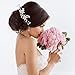 Jetec 4 Pieces Sliver Bridal Hair Pin Set Wedding Leaf Hair Pin and Elegant Ladies Pearl Rhinestone Hair Clip Wedding Bridal Jewelery Hair Accessories for Women and Girls