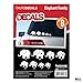 Elephant Family Car Stickers - Set of 8 White Elephants for Car Window - 2 Adults 6 Children 8 Decals Animal