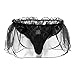 Crossdress Panties Feeshow Men's Jockstrap Lace Briefs Sissy Pouch Underwear Ruffle Skirted Black X-Large