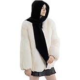 Halemet Women Knit 2-in-1 Hat and Scarf Winter Hat Scarf for Women Warm Shawl Wrap with Hood Balaclava Cap Poncho Neck Warmer