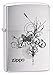 Zippo Butterfly Burst Pocket Lighter, Brushed Chrome