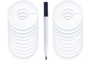 FINDUWILL 20 Pack Clothing Rack Size Dividers, Wardrobe Round Hangers Label Closet Dividers with 1 Piece Marker Pen for Clothes Organization(White, Blank)