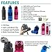 Genius Earth Foldable Water Bottle - Collapsible, Portable, Silicone Drink Bottle for Hiking, Sports & Travel. Lightweight, Reusable Bottles for Men, Women and Kids. BPA Free. 22oz