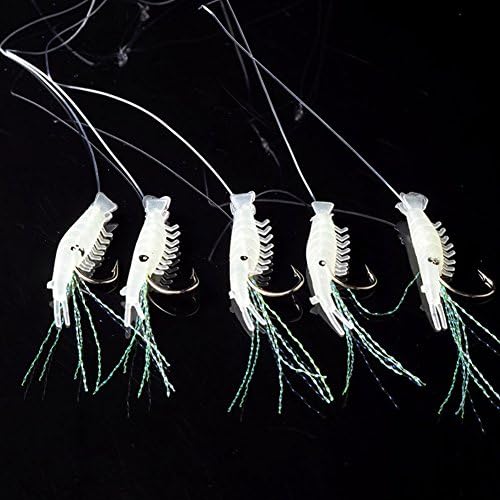 FANGff Luminous Shrimp Fishing Lure Soft Bait with Hook Fly Fishing Games Fishing Supplies