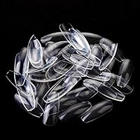 Makartt 500pcs Coffin Nails Poly Nail Gel Dual Forms Clear Full Cover Acrylic False Nail Tips Press on Nails 10 Sizes, A-01
