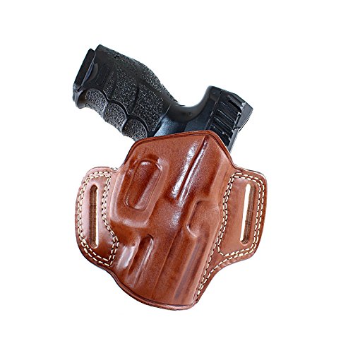 Leather Pancake (OWB) Holster Open TOP for Heckler & KOCH, H&K VP9SK 9mm 3.39''Barrel R/H Draw Brown Color #1268#