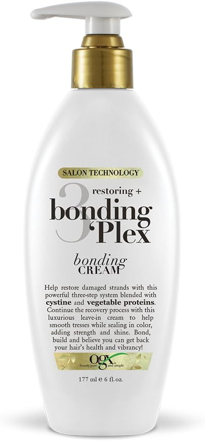 OGX Restoring + Bonding Plex Salon Technology Bonding Cream Leave-in Treatment, 6 Ounce