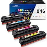 GPC Image Compatible Toner Cartridge Replacement for Canon 046 046H CRG-046 for Color ImageCLASS MF733Cdw MF731Cdw MF735Cdw LBP654Cdw Laser Printer (Black, Cyan, Magenta, Yellow)