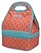 MIER Dual Compartment Insulated Lunch Box Bag Reusable Cooler Bag for Women, Girls(Orange)