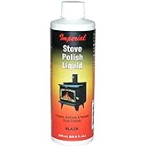 Imperial Manufacturing KK0057 Stove Polish Liquid 8Oz | Cast Iron Polish, Stove Cleaners, Opaque Black, Pleasant, 8 fl-oz Bottle, Non-flammable, Water soluble and virtually odorless