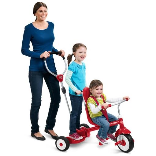 Radio Flyer Ride & Stand Stroll 'N Trike - Kids Toy - Children's Push/pedal Ride-ons - Indoor/outdoor Toys - High-back Seat - Secure 3-point Harness - 1 Year Product Warranty