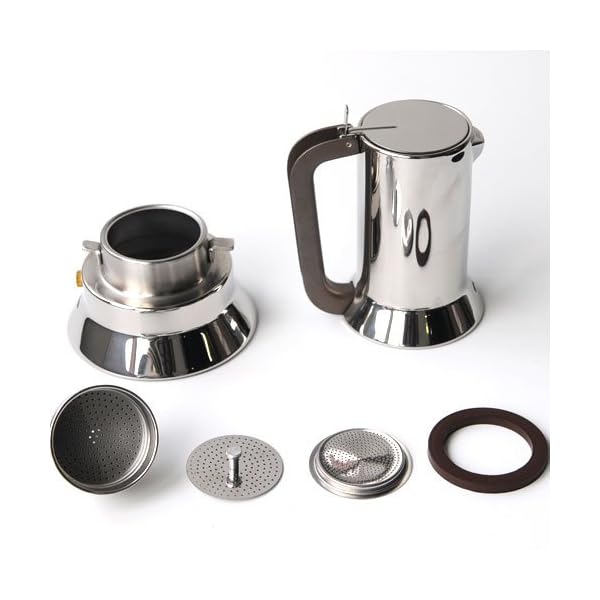 Alessi 9090/6 Espressomaschine 6 Tassen für Induktion, Edelstahl, Silber, 15.5 x 13.5 x 27 cm – Bild 8