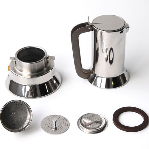 Alessi 9090/6 Espressomaschine 6 Tassen für Induktion, Edelstahl, Silber, 15.5 x 13.5 x 27 cm – Bild 8